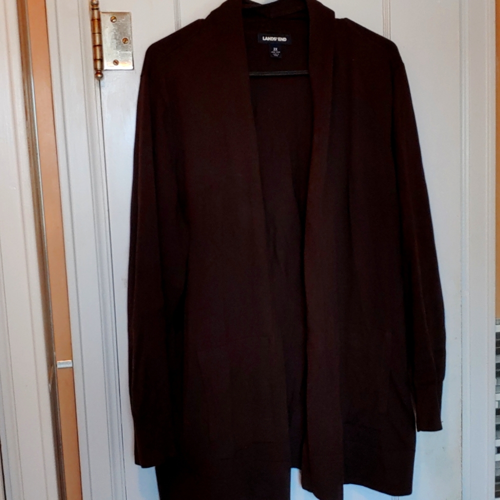 2X Lands End Dark Brown Cardigan